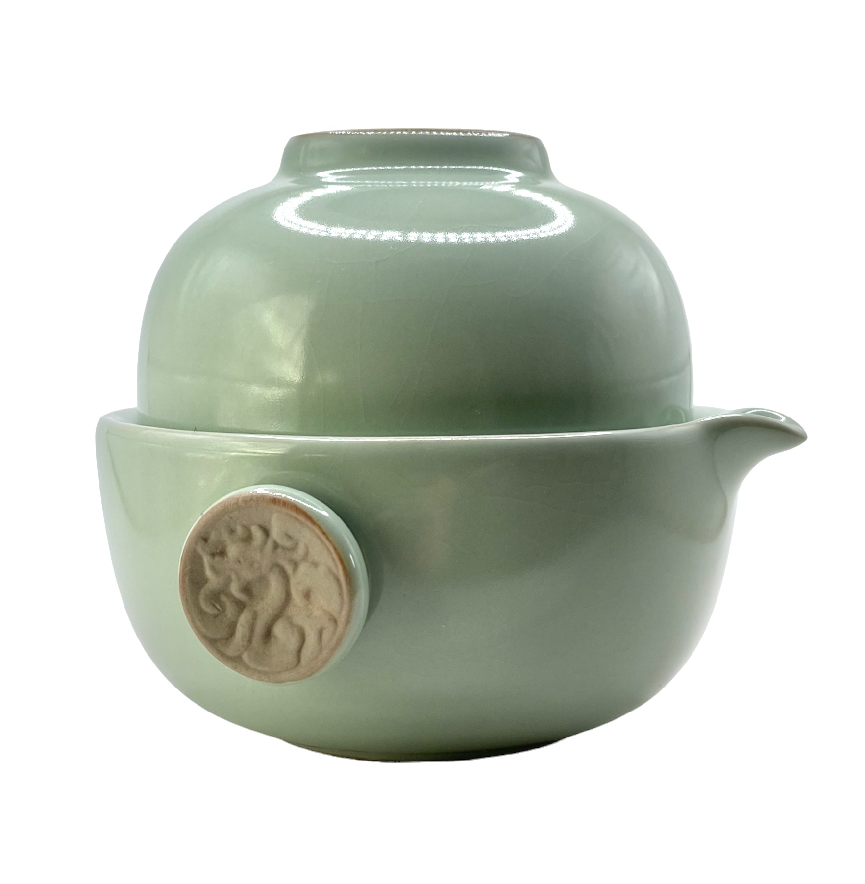 1969 Tea 4 One Travelset Gaiwan 'Zeegroen Porcelein '