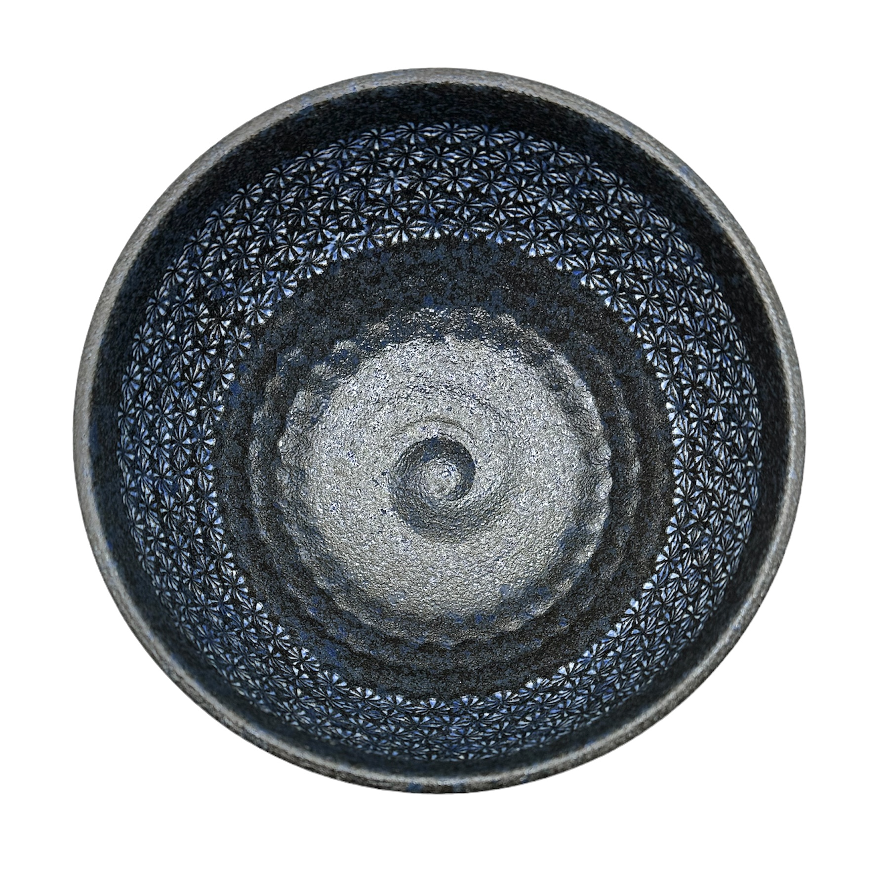 1658.1 Chawan Kiyomizu-Yaki Ao Mishimazume, matcha kom - Afbeelding 2