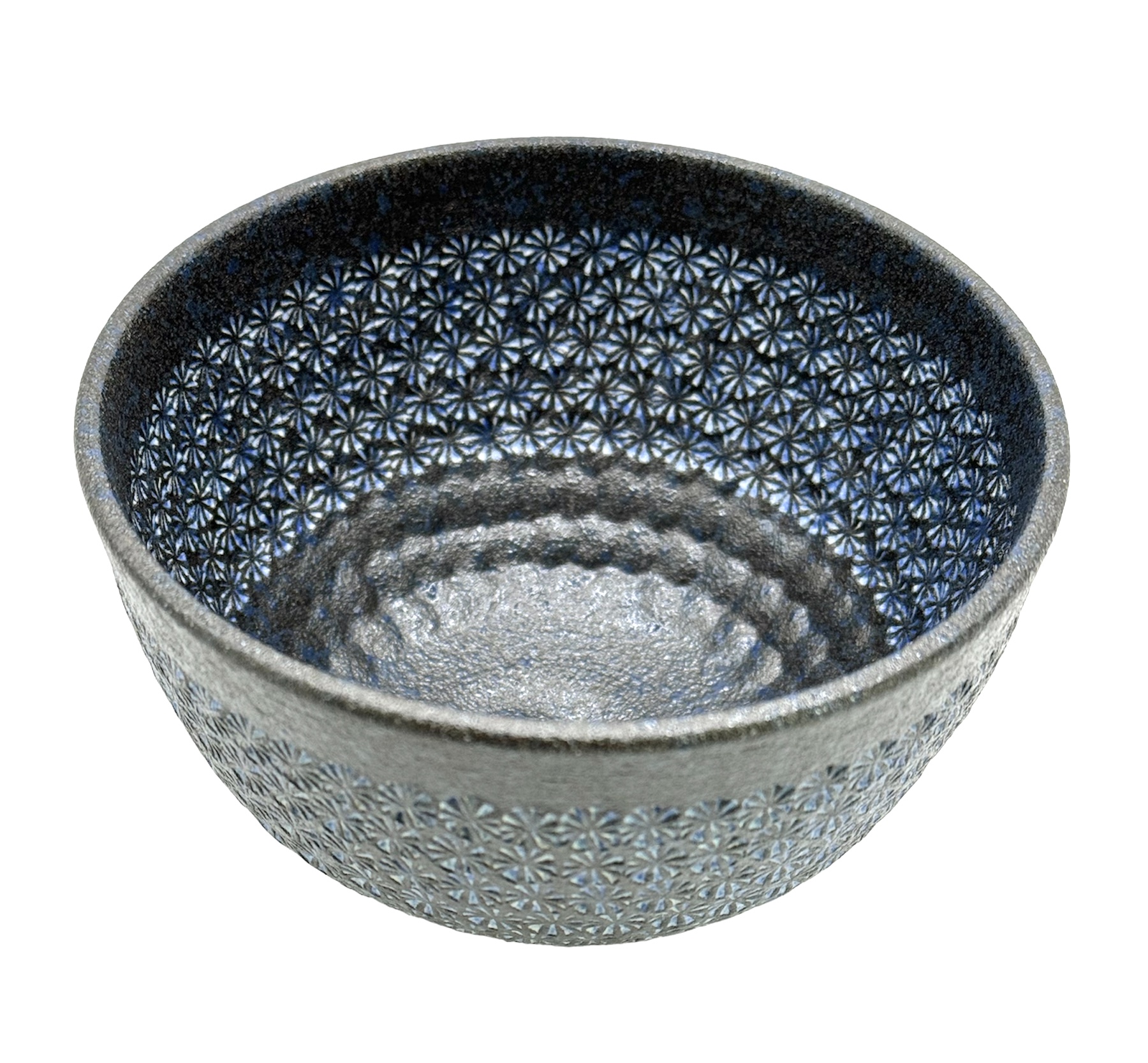 1658.1 Chawan Kiyomizu-Yaki Ao Mishimazume, matcha kom - Afbeelding 3