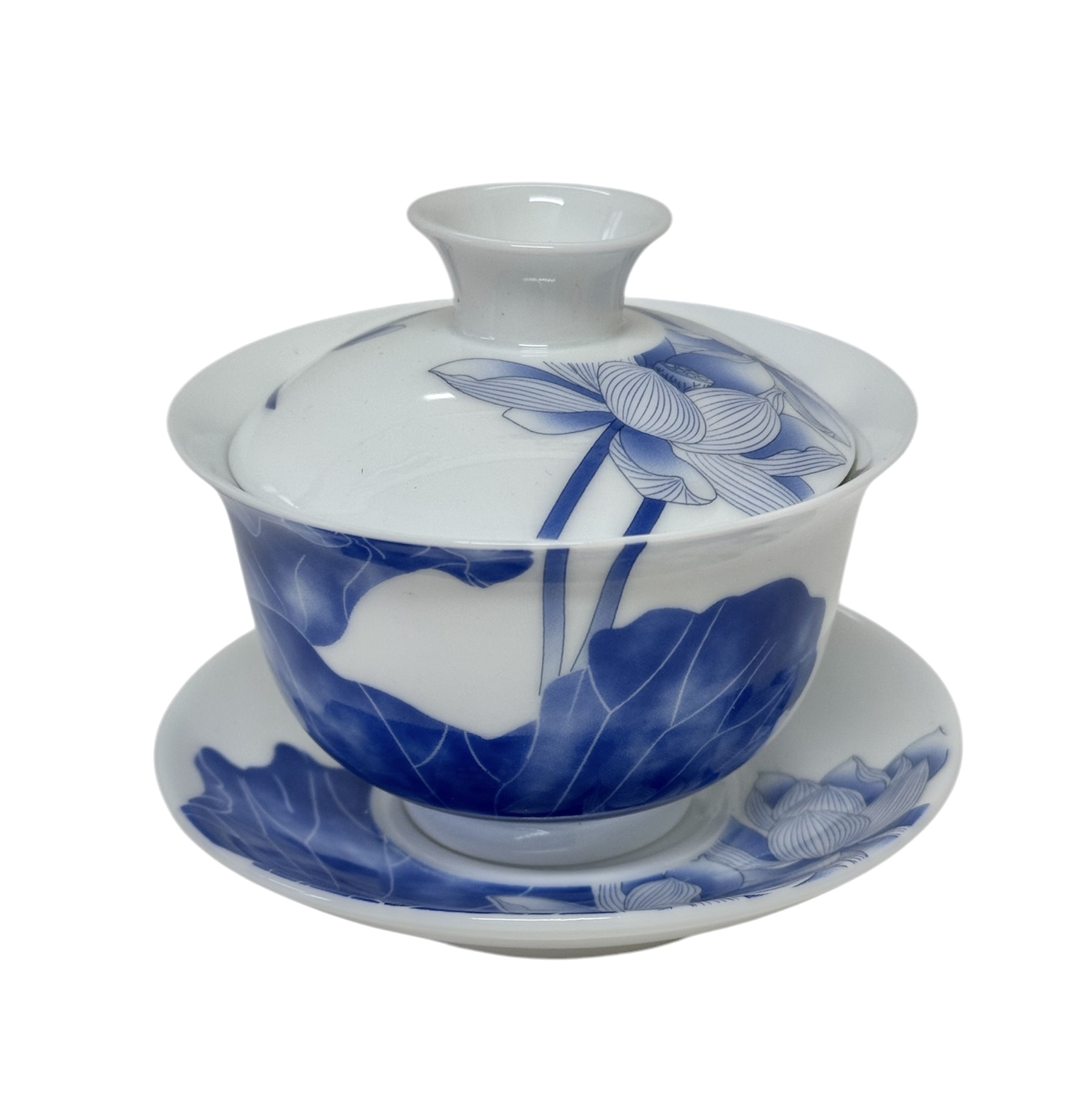1983 Gaiwan 120ml 3 delig 'Blue & White Lotus'