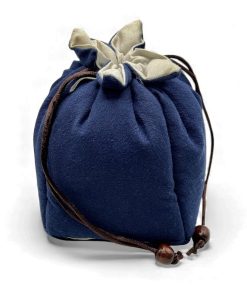 1922 Buidel voor Gaiwan of theepotje, linnen/ katoen blauw