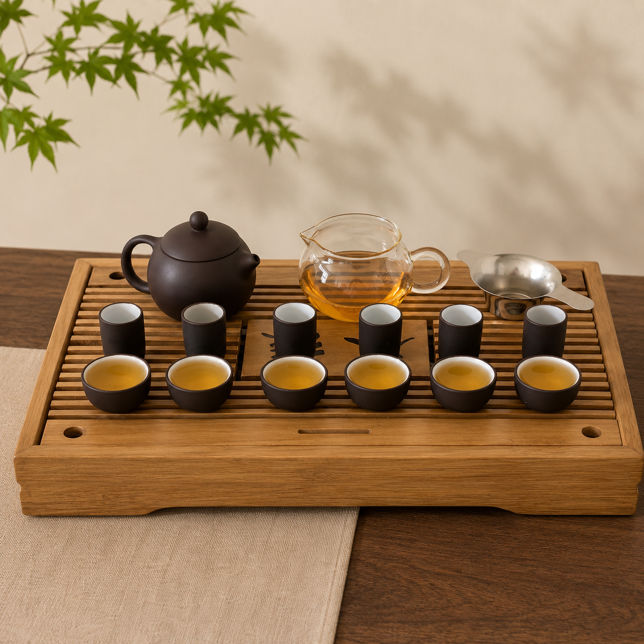 1755 Bamboe Tea Tray 'Karakter' 43 x 28 x 5cm - Afbeelding 7
