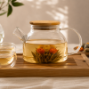 1977 Glazen theepot 'Bamboo Harmony' met deksel 1 liter - Afbeelding 3