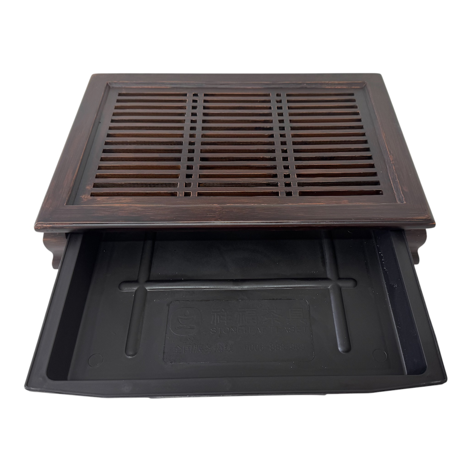 1750 Bamboe Tea Tray 'He Yun' 27 x 26 x 7cm - Afbeelding 3