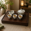 1751 Bamboe tea tray 'Jing Cha' met kunststof lekbak 49,5 x 34 x 6,5 cm - Afbeelding 4